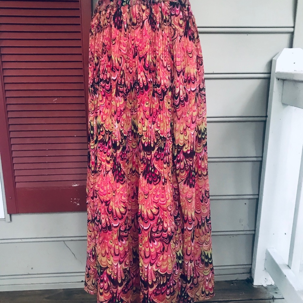 Krazy Kat Multi Pleat Skirt L FREE SHIP - Picture 2 of 5